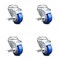 Service Caster 3.5 Inch Blue Polyurethane Wheel Swivel Bolt Hole Caster Set with Brake SCC SCC-BH20S3514-PPUB-BLUE-TLB-4 - alternate 1